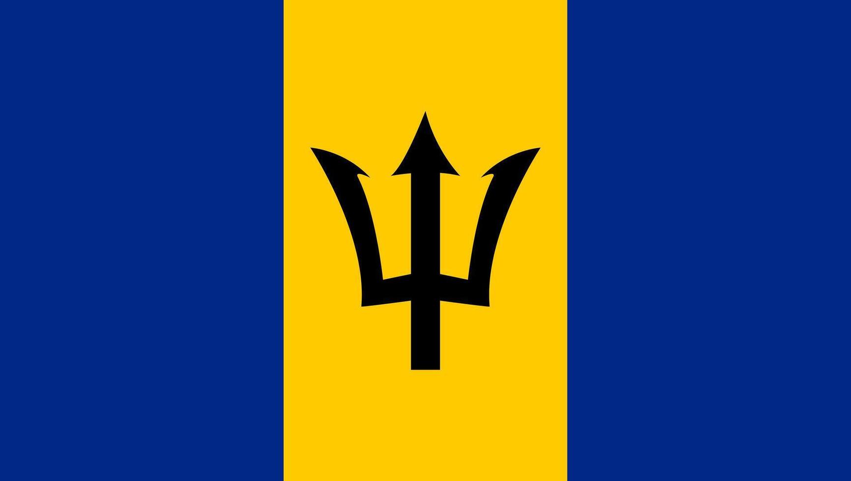 Barbados flag design. Barbados national flag illustration. Barbados official color flag design. vector