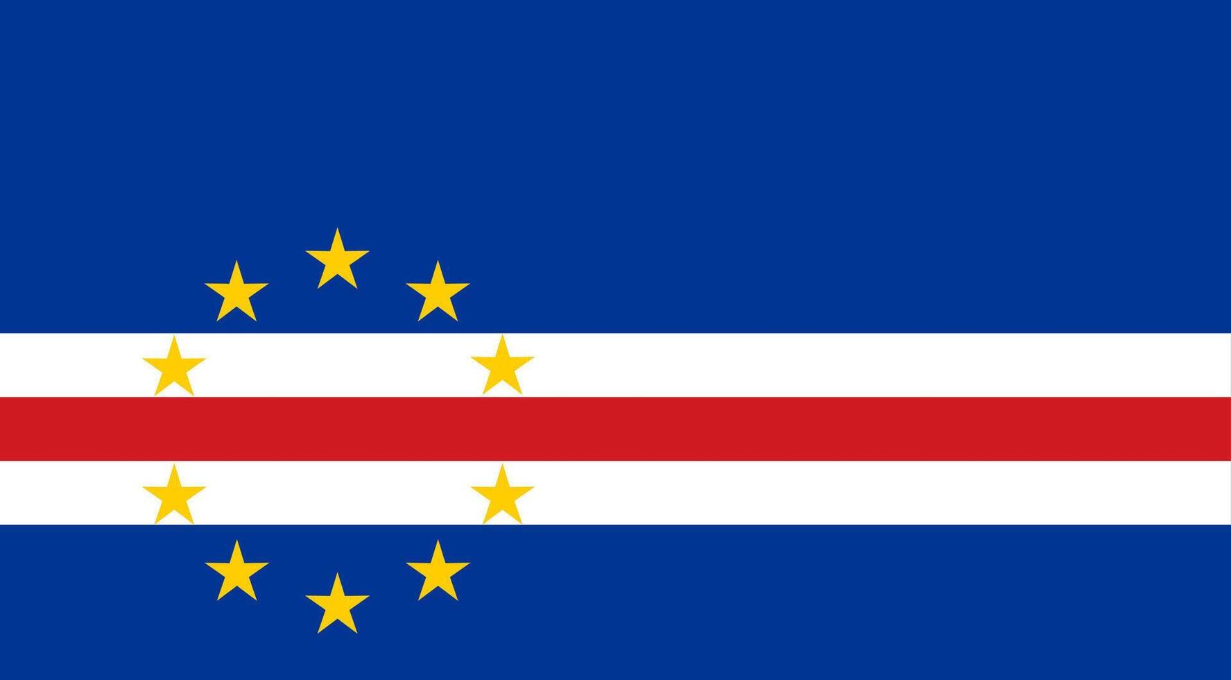 Cabo Verde flag design. Cabo Verde national flag illustration. Cabo Verde official color flag design. vector