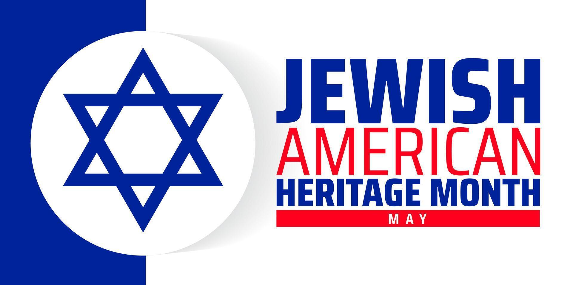 Jewish American Heritage Month background banner or poster design template. observed every year in May. Holiday concept. Use to any Template, card, poster, placard, template. vector