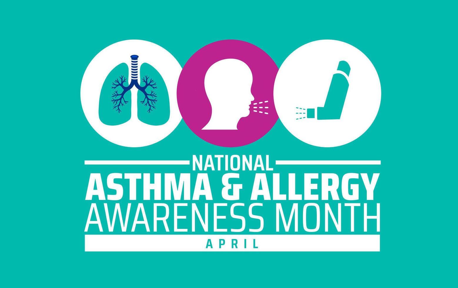 National Asthma and Allergy Awareness Month background banner or poster design template. observed every year in May. Holiday concept. Use to any Template, card, poster, placard. vector