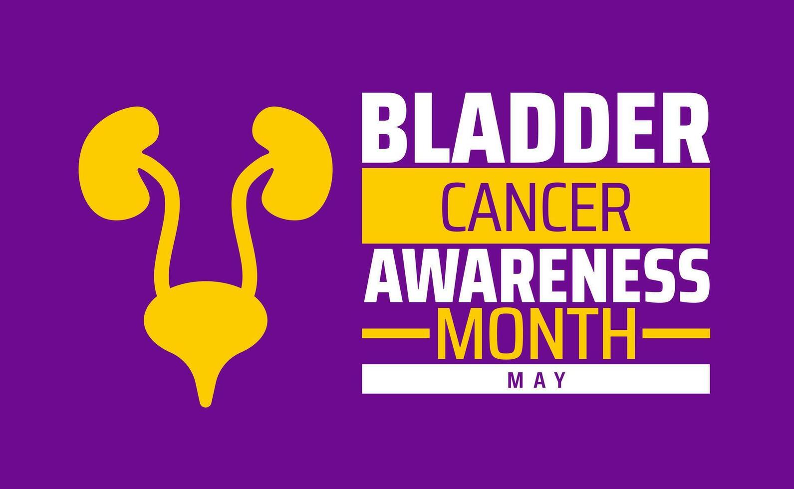 Bladder Cancer Awareness Month background banner or poster design template. observed every year in May. Holiday concept. Use to any Template, card, poster, placard, template. vector