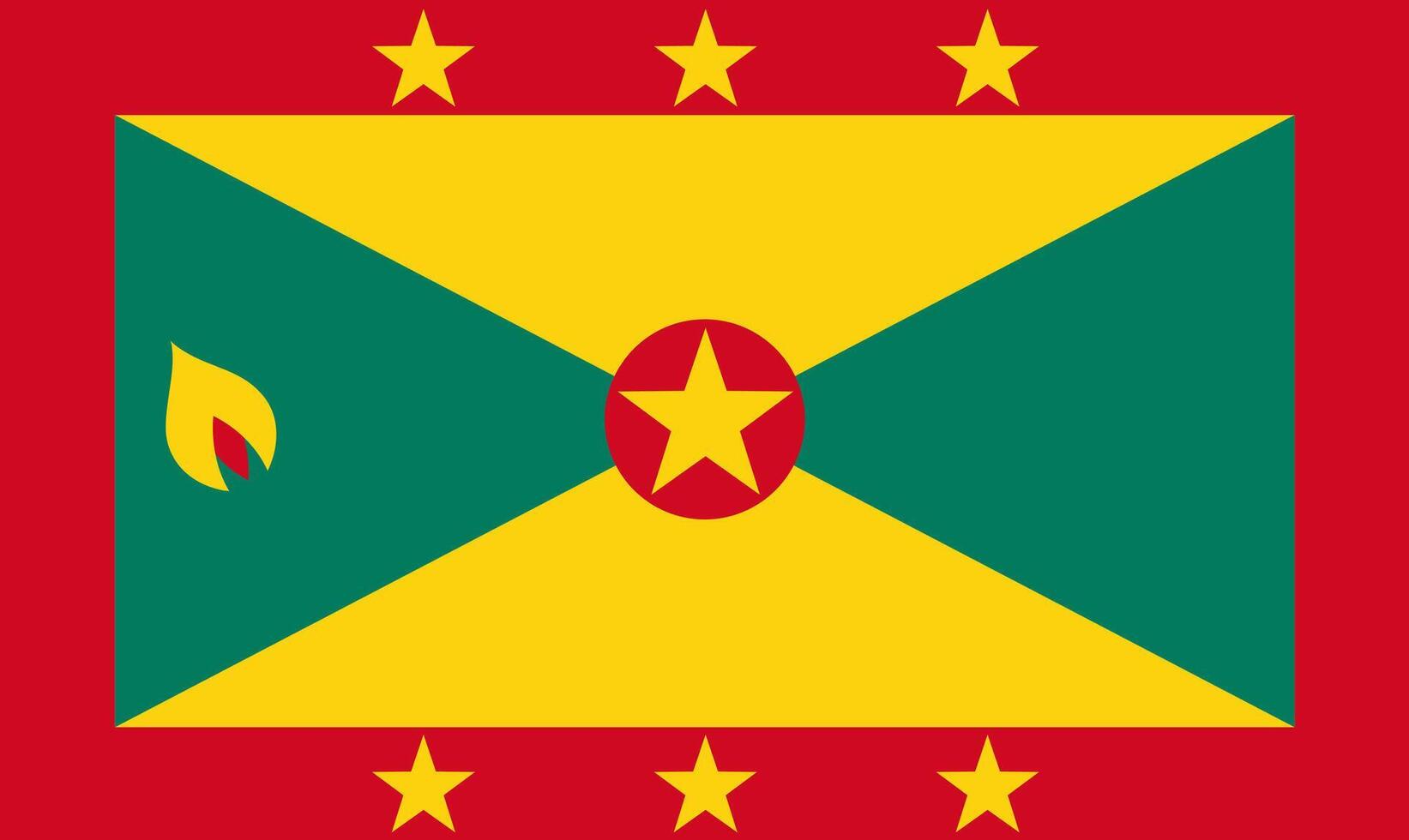 Grenada flag design. Grenada national flag illustration. Grenada official color flag design. vector