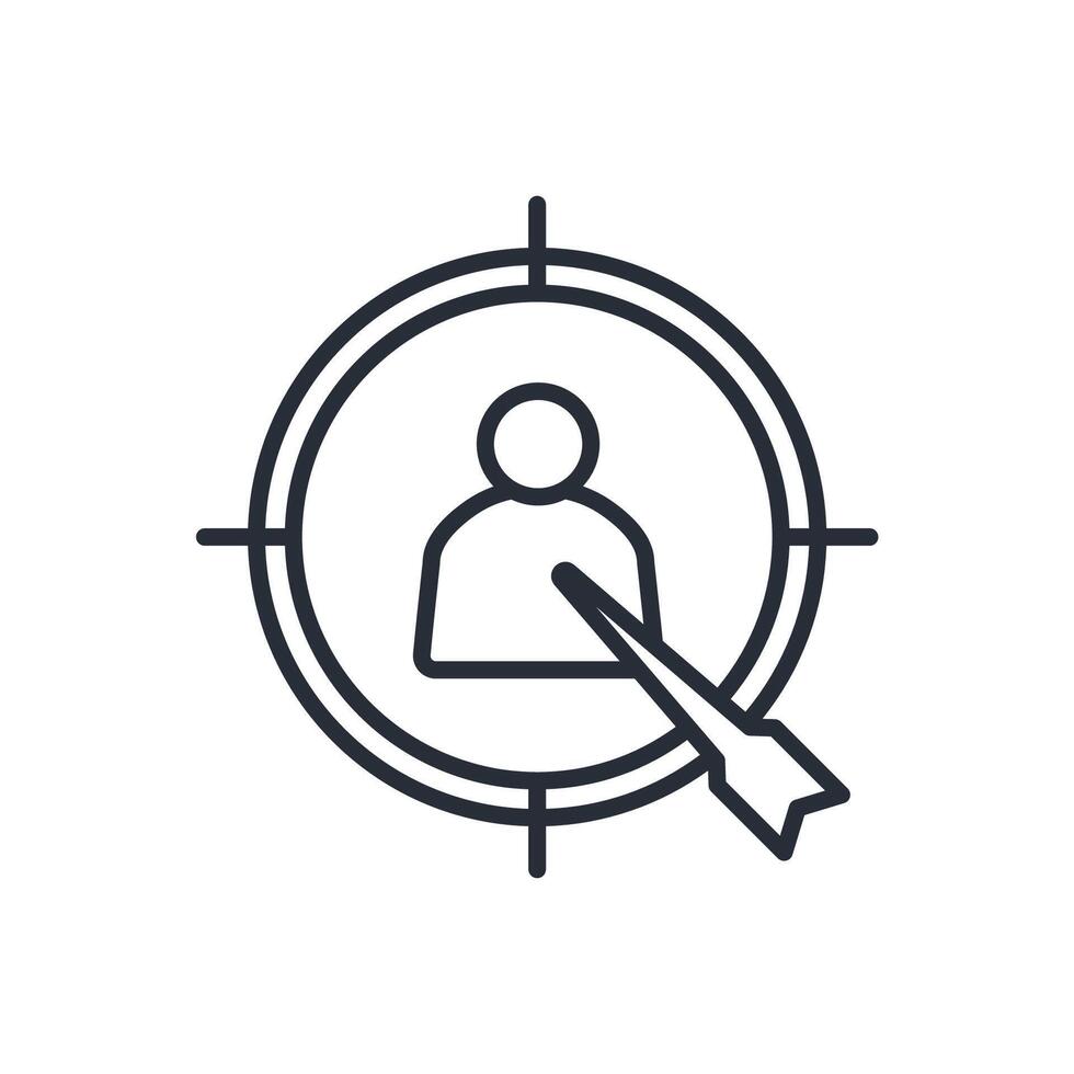 audience targeting icon line style vector