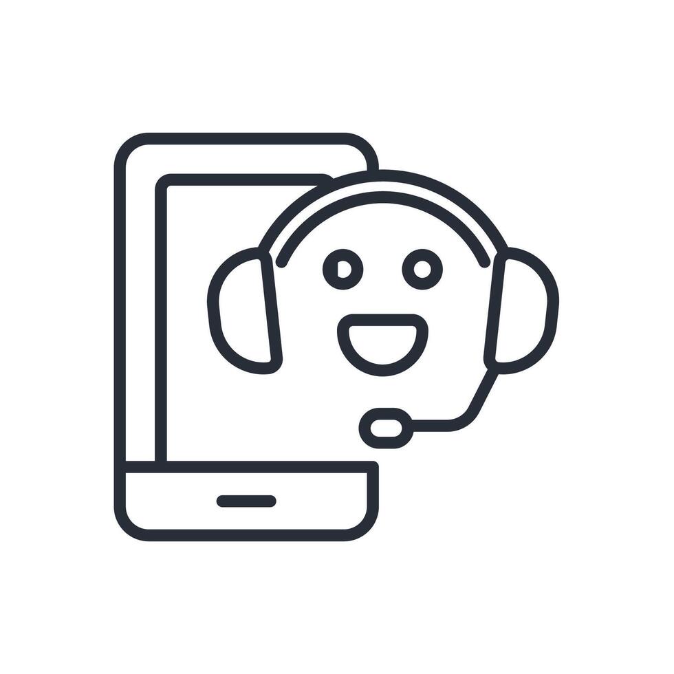 online support icon line style vector
