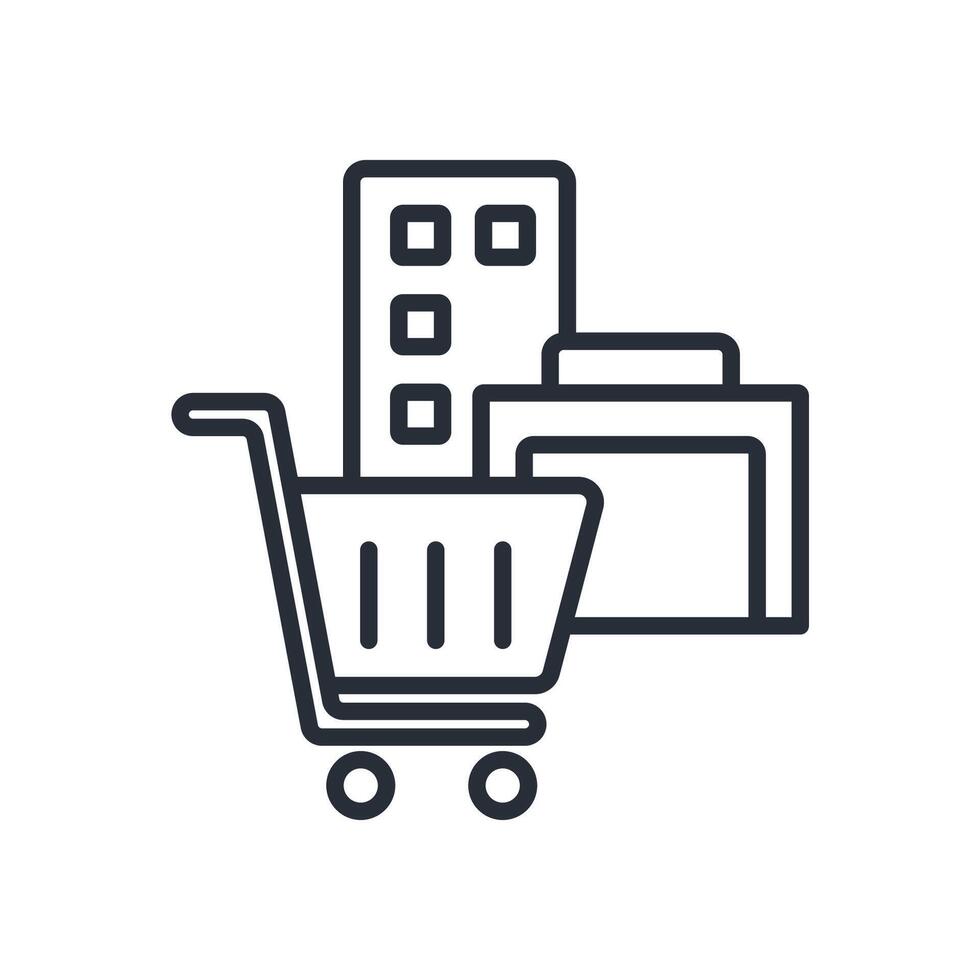 supermarket icon line style vector
