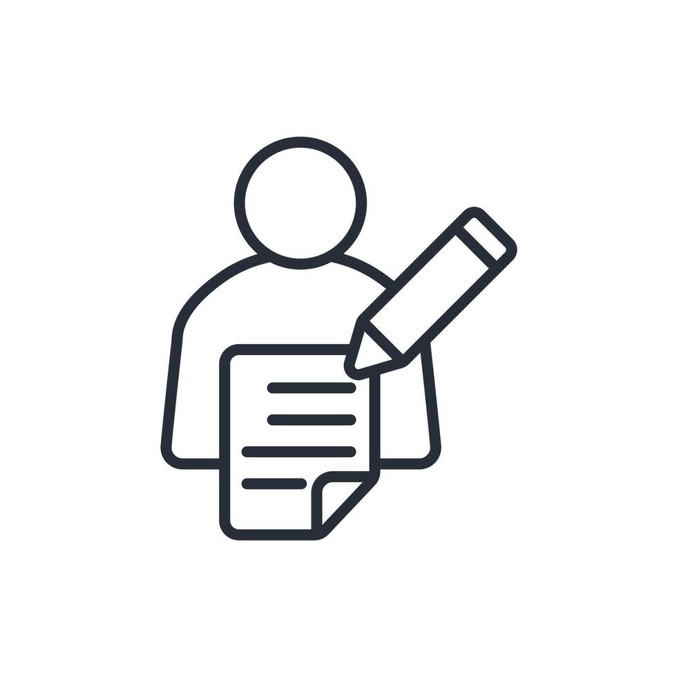 copywriter icon line style vector