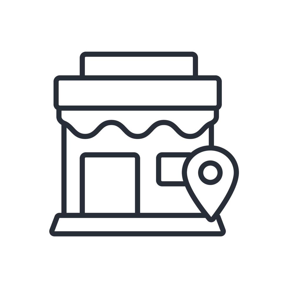 store location icon line style vector