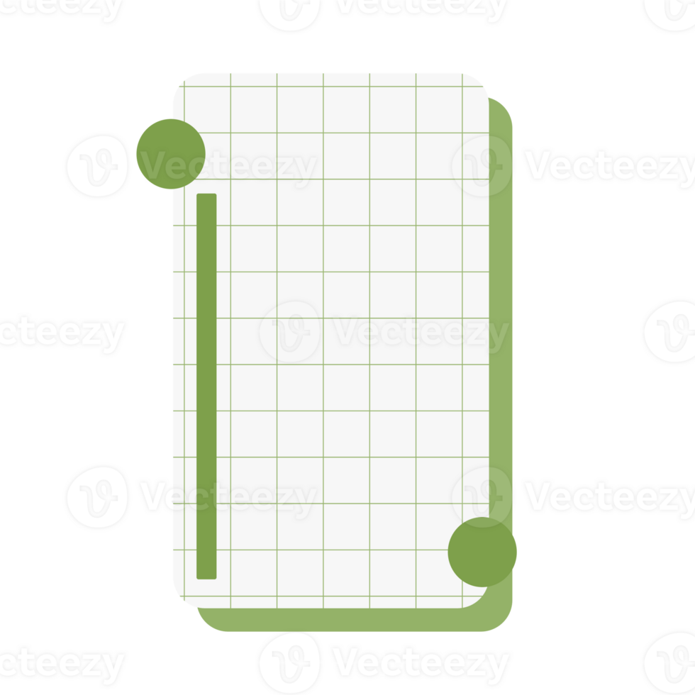 A white paper with green circles on it png