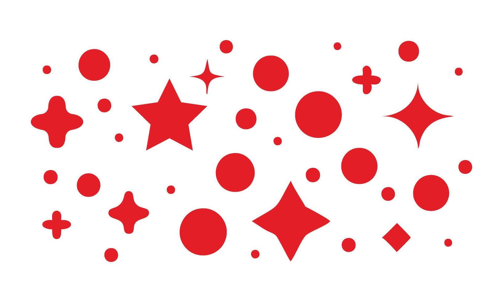 Red Confetti Stars, Circles and Dots Design vector
