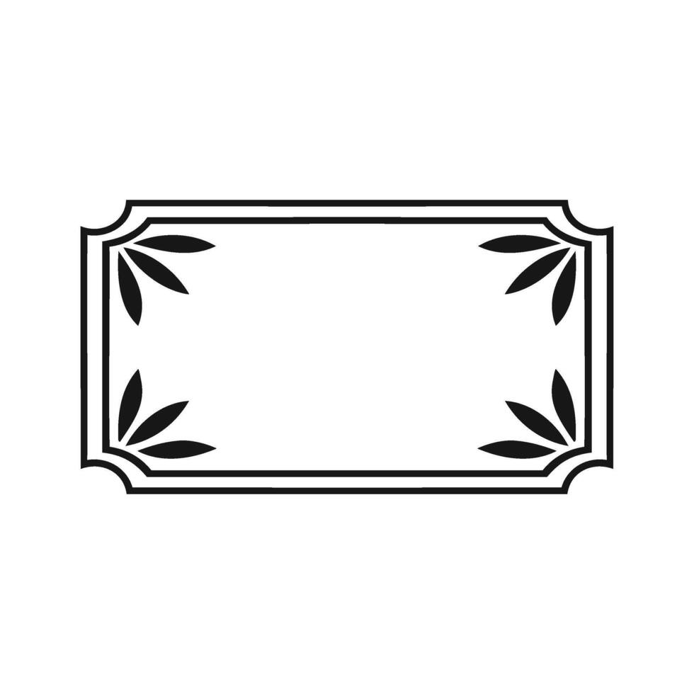 Decorative Rectangular Frame with Leaf Accents vector