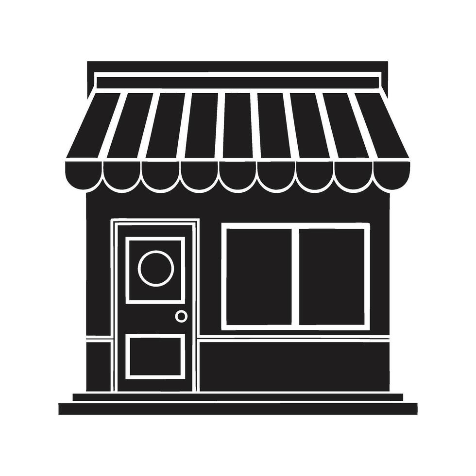 Storefront Silhouette with Awning Illustration vector