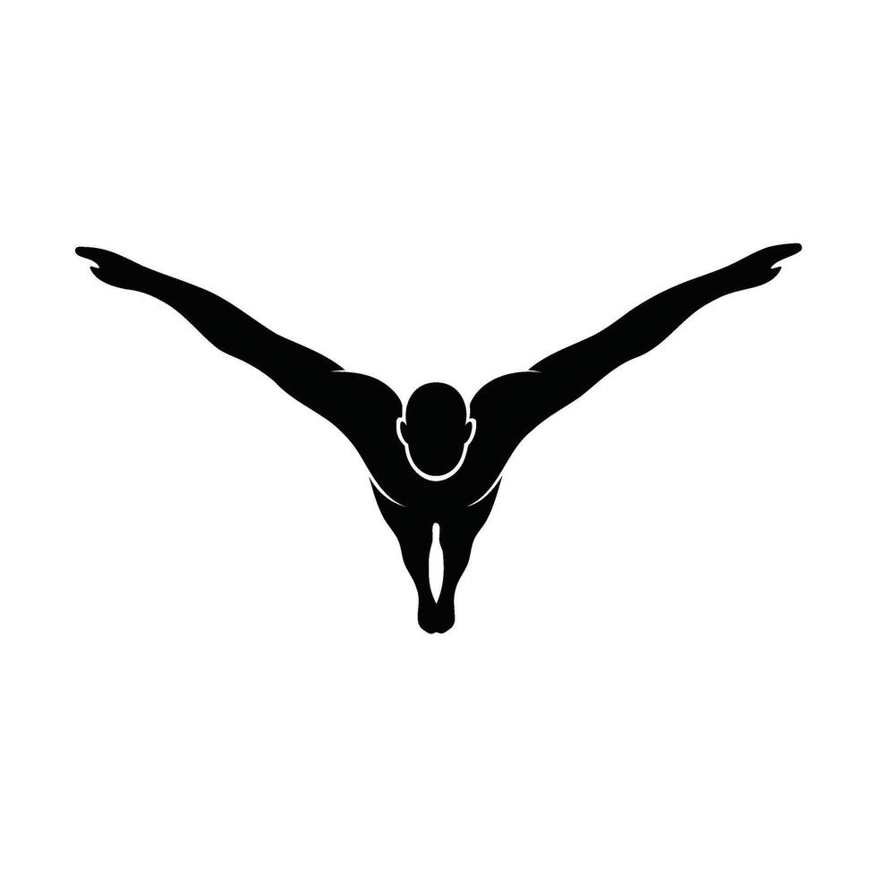 Swimmer Butterfly Stroke Silhouette Illustration vector