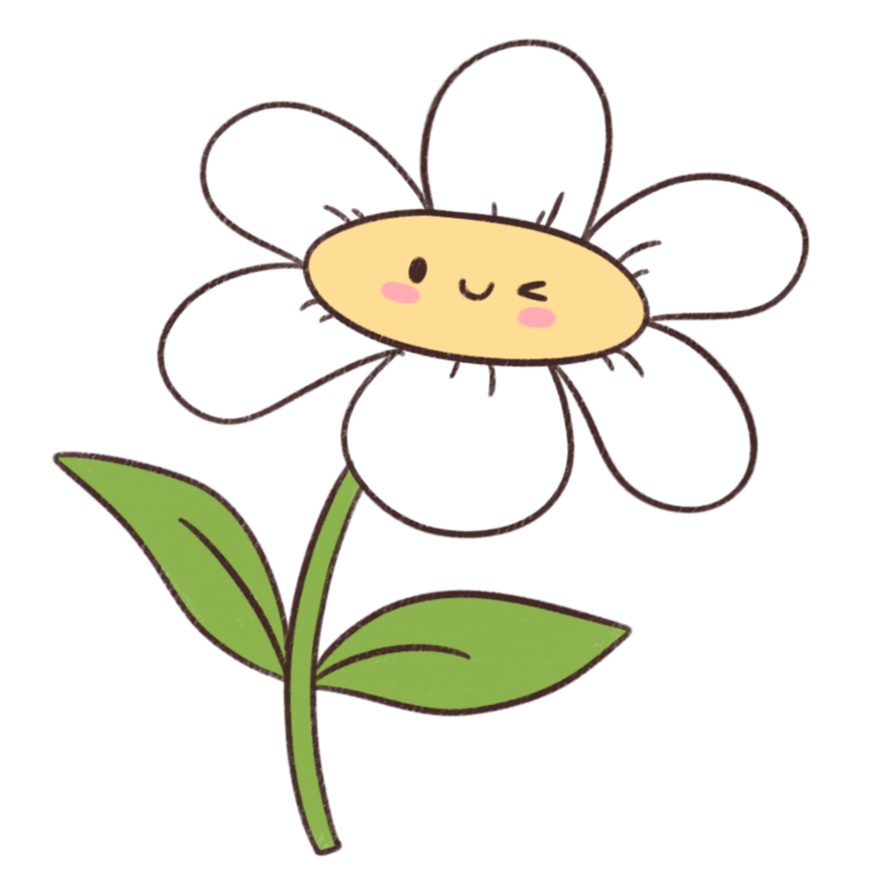 Retro vintage flower clipart illustration png