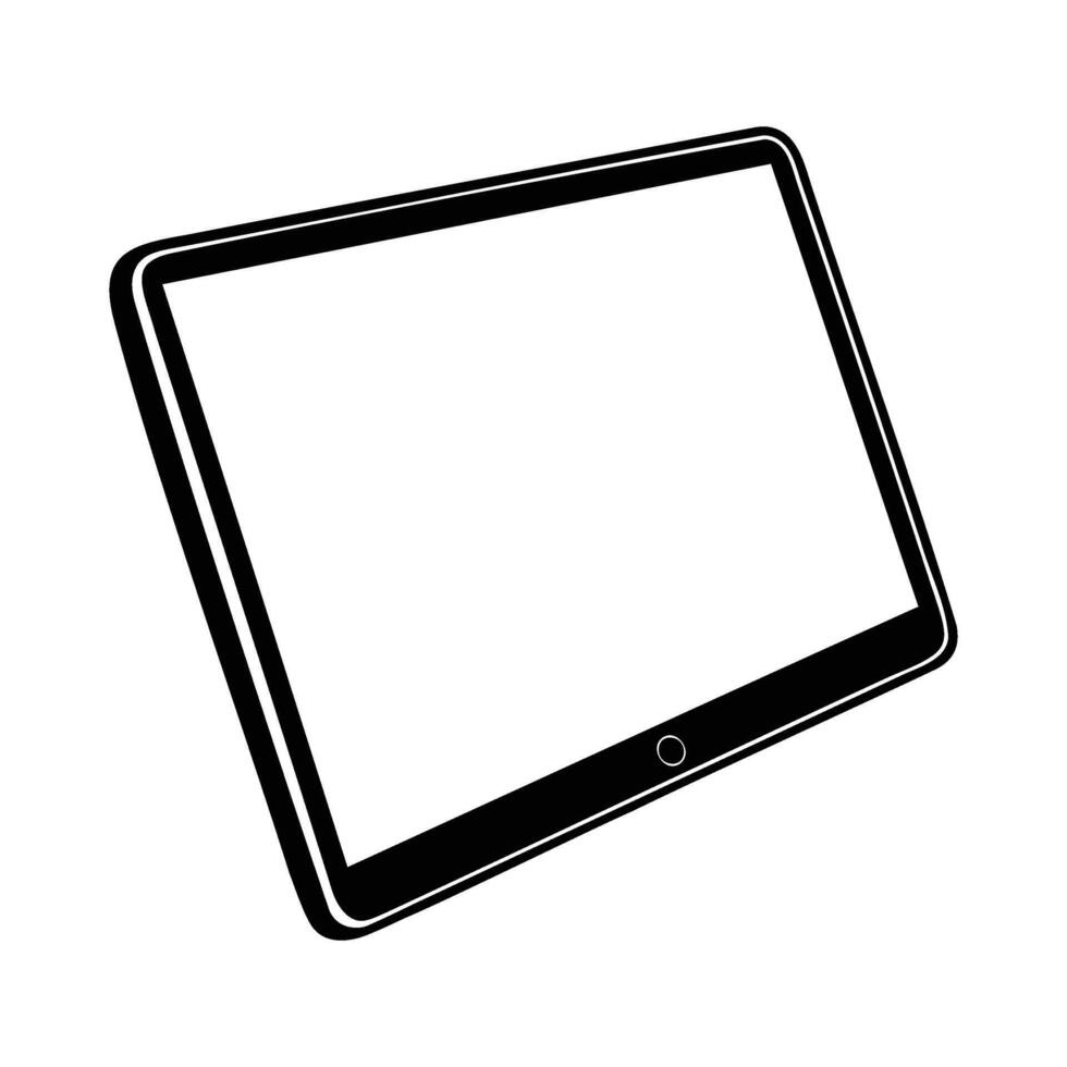 Blank Tablet Device Silhouette Illustration vector