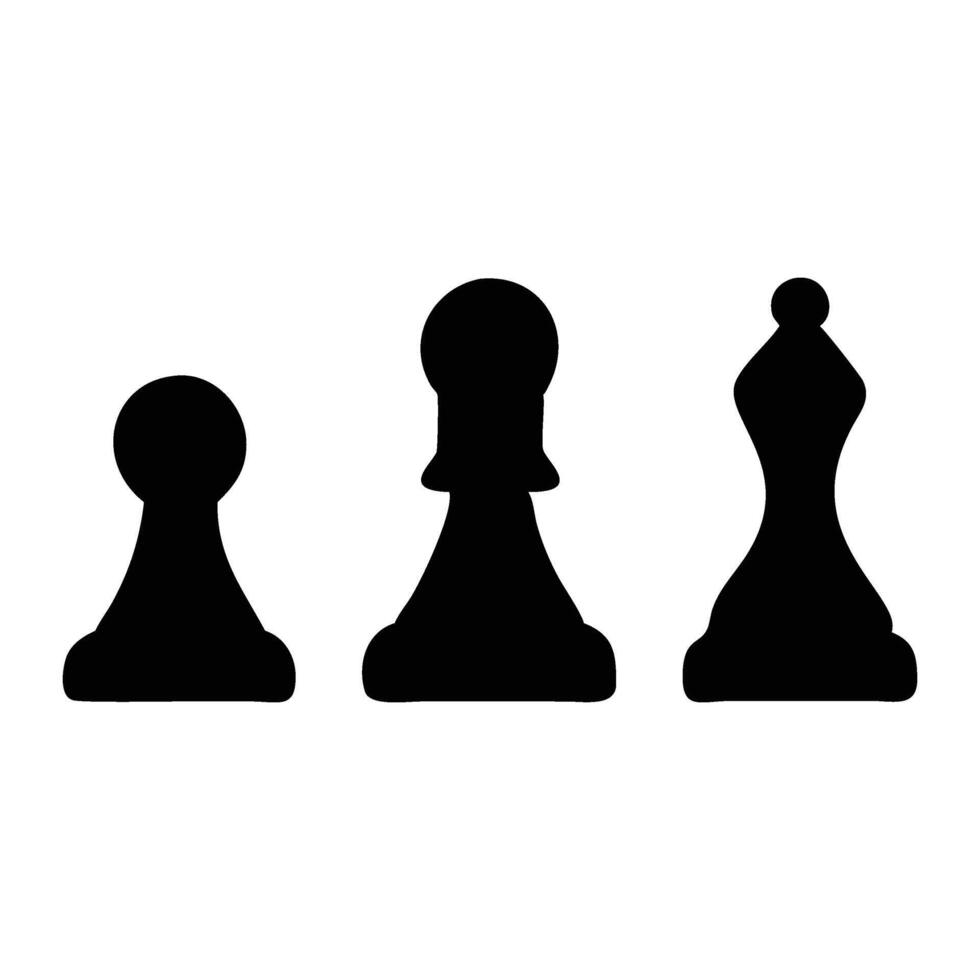 Three Chess Pieces Silhouette vector