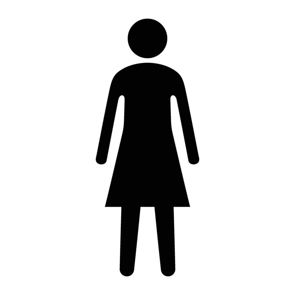 Female Restroom Symbol Icon, Woman Silhouette Pictogram Illustration vector