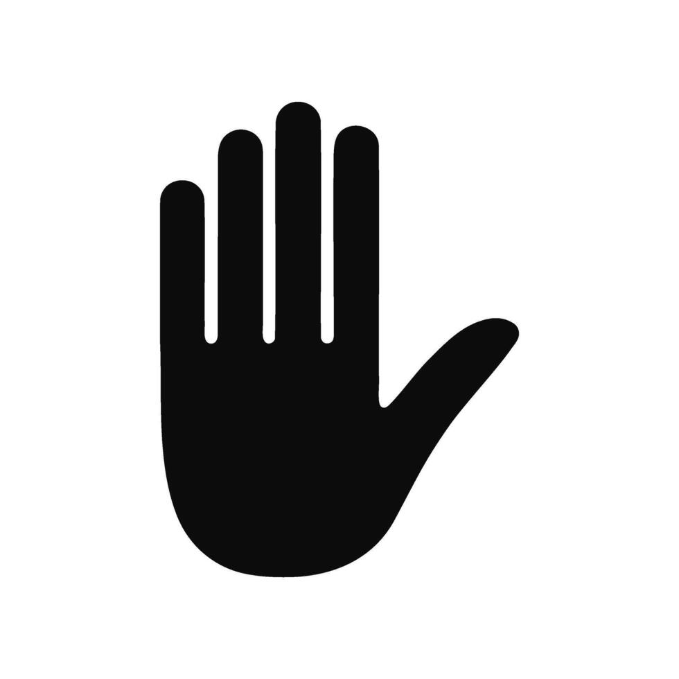 Stop Hand Icon Silhouette Illustration vector