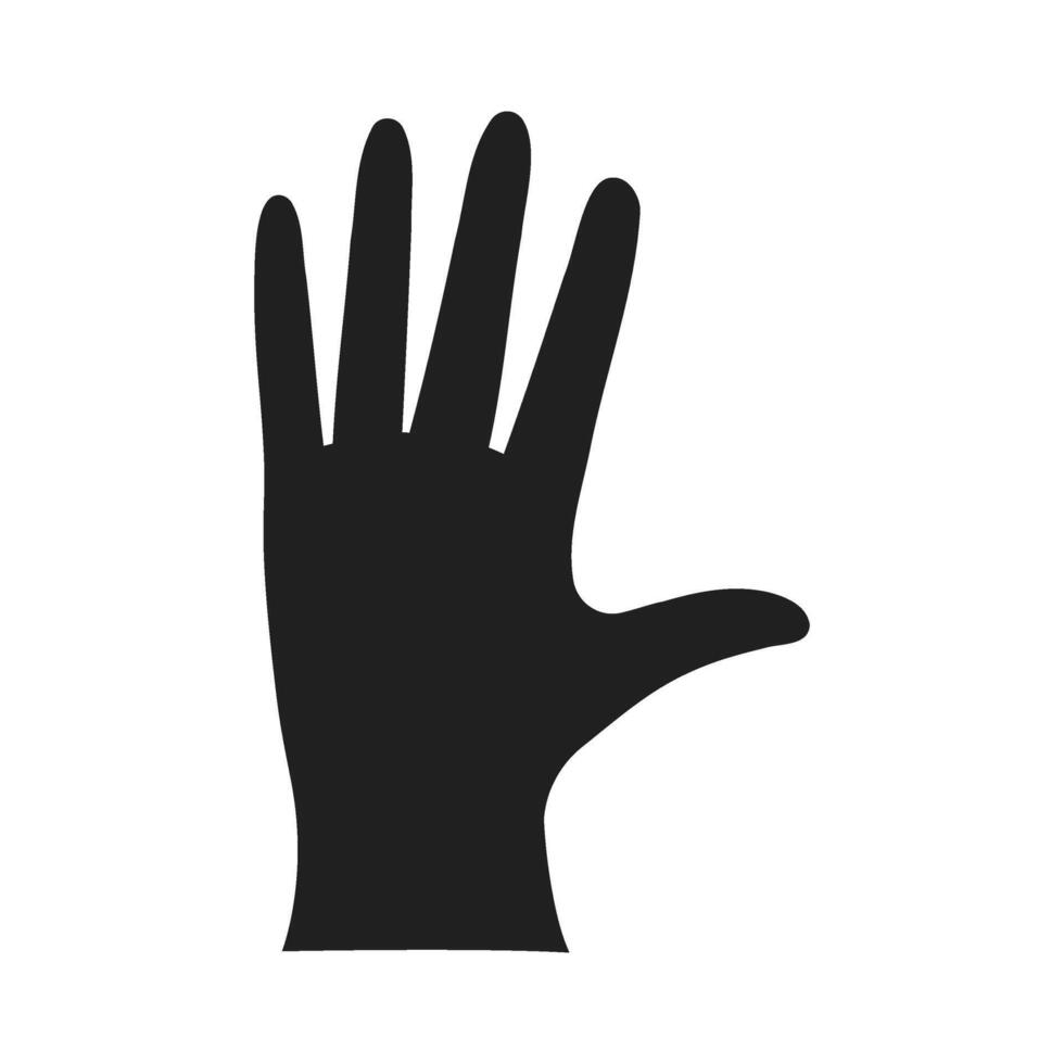 Simple Black Hand Silhouette Illustration vector