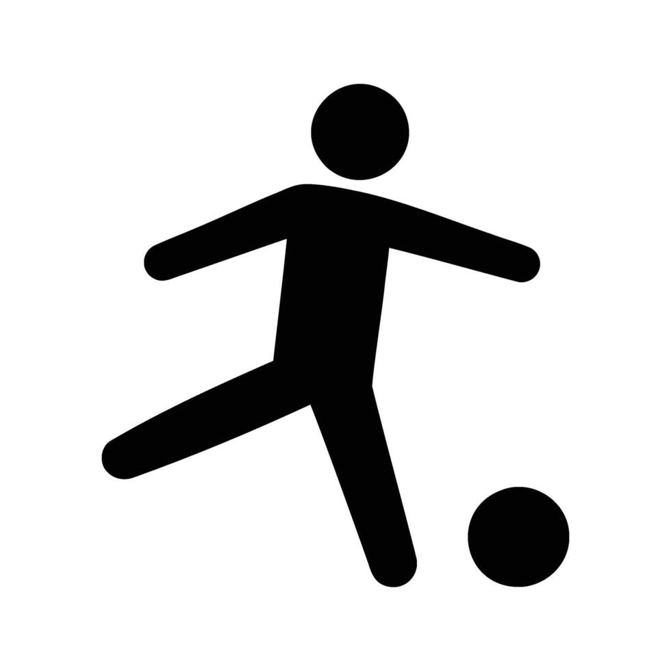 Soccer Stick Figure Player Kicking Ball Silhouette Illustration vector