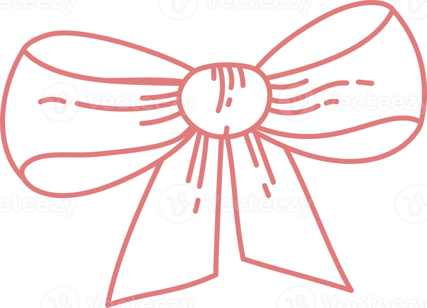 Outline Ribbon Bow. Girly Vibe png