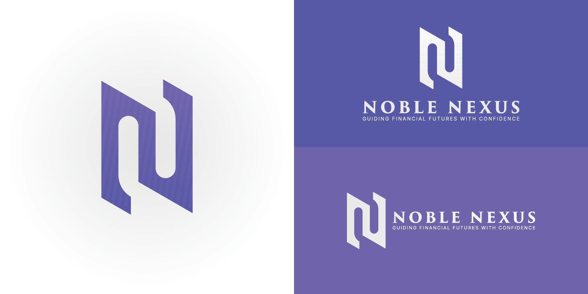 The modern emblem features stylized geometric initials NN in a strong, precise design. Specifically created for the finance and consulting sectors, the logo conveys stability and accuracy vector