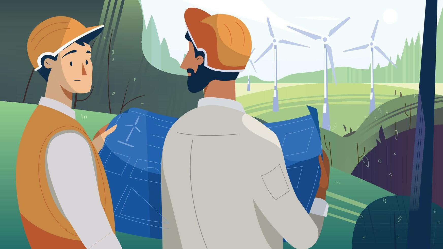 Engineers on the farm vector