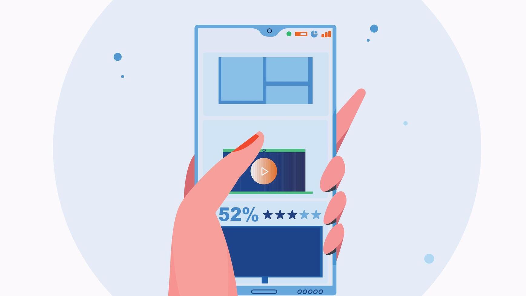 Hands holding smartphone vector