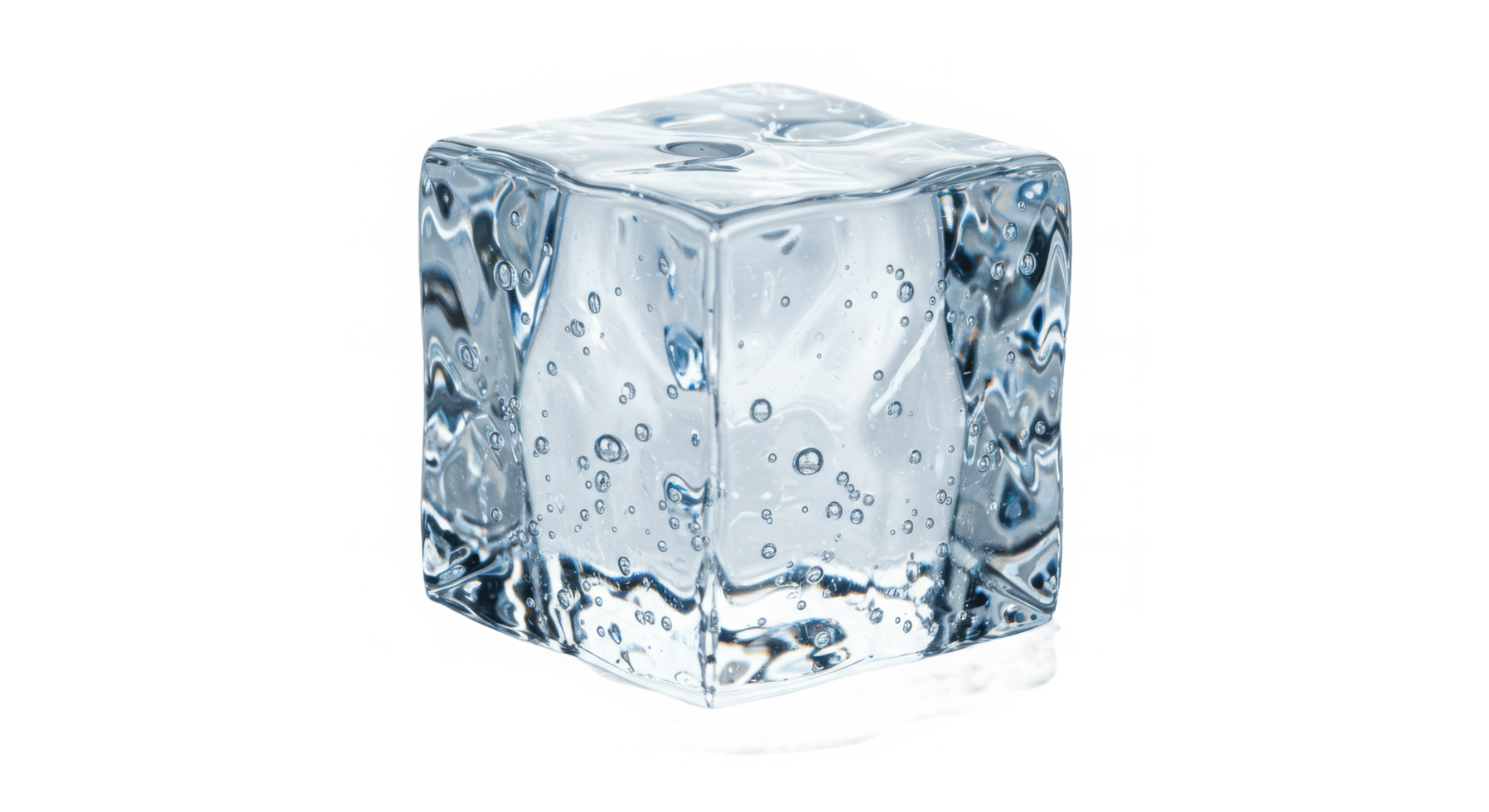 Ice cube crystal cold frozen water on transparent background png