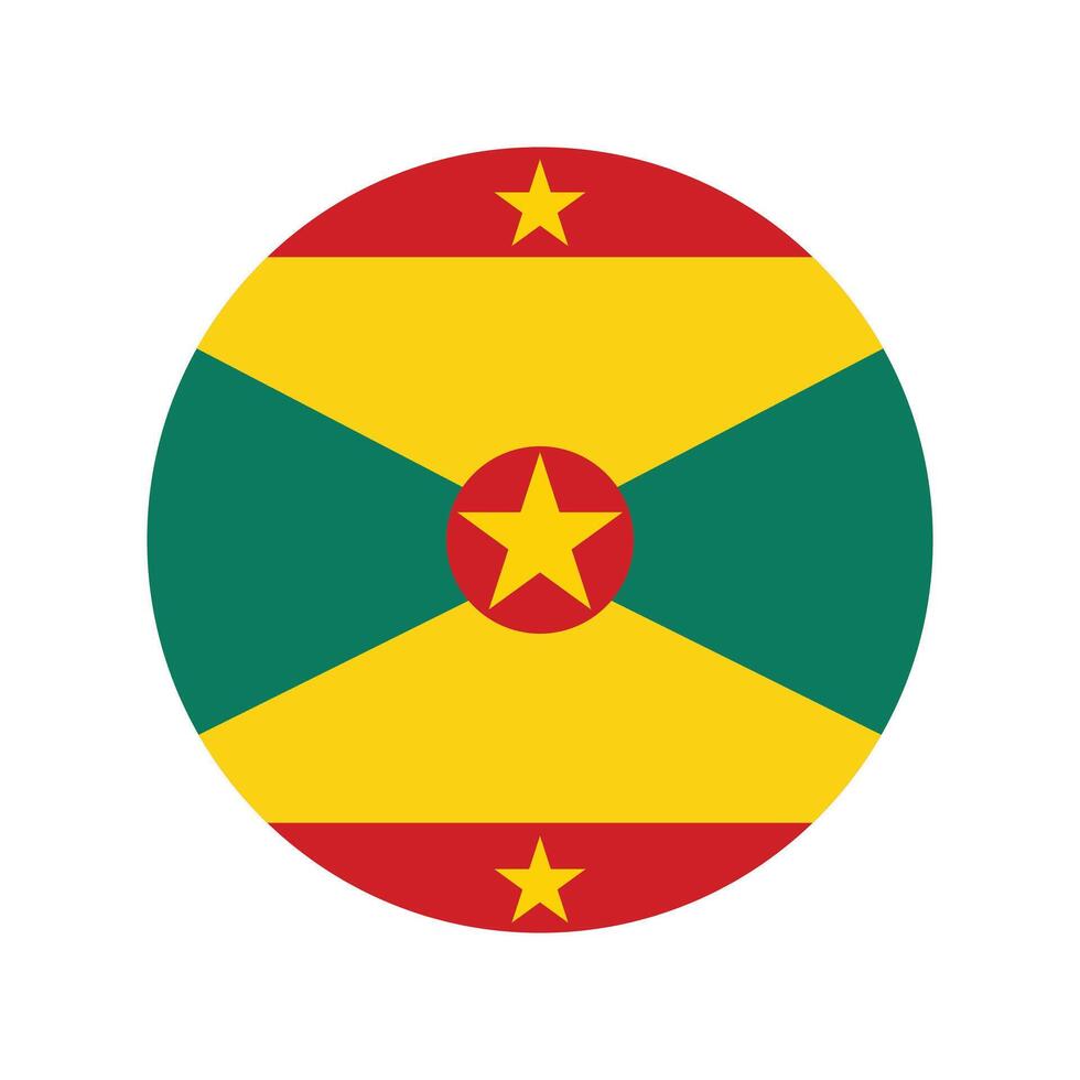 Flag of Grenada circle shape icon. Grenada national flag. vector