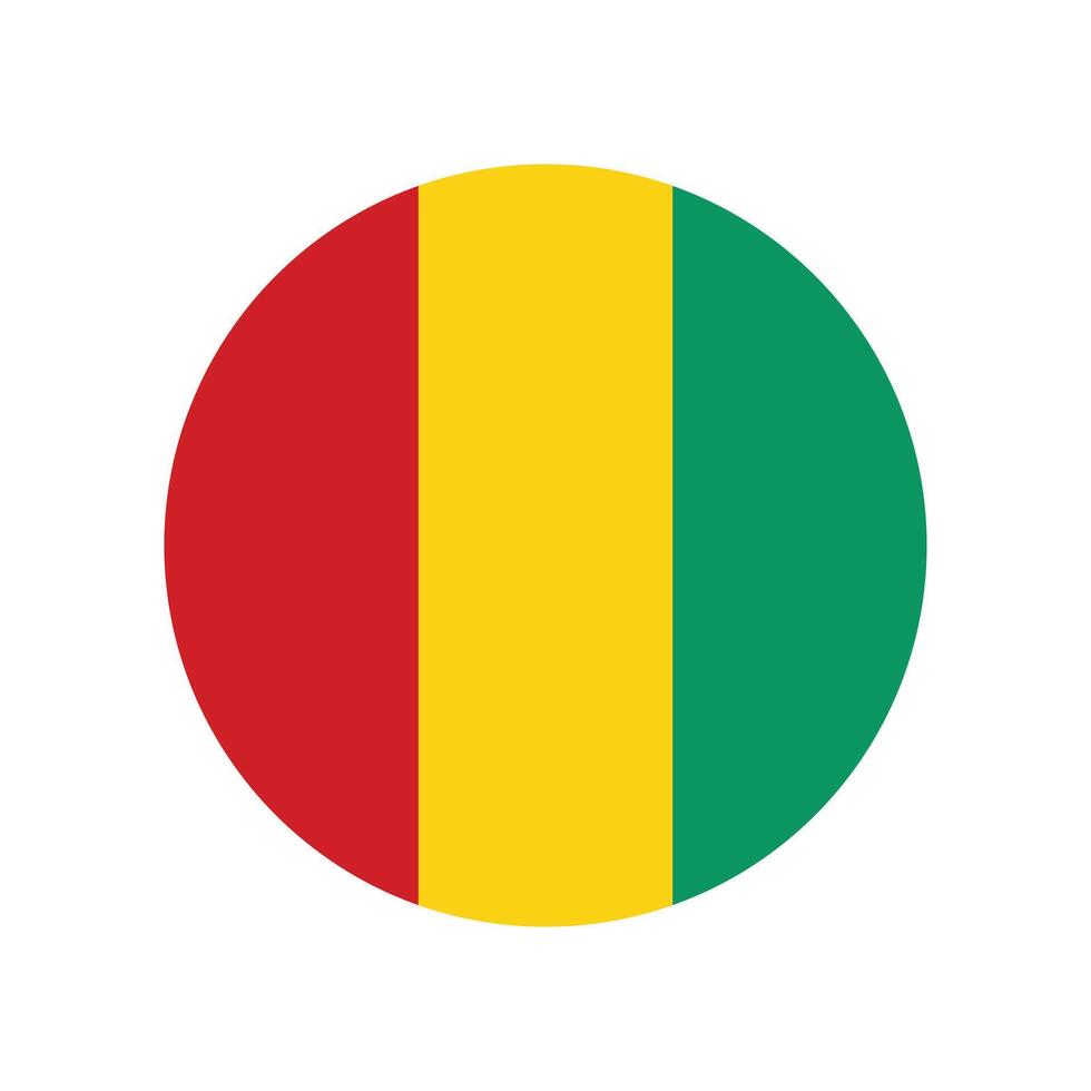 Round flag of Guinea. The national flag of Guinea. vector