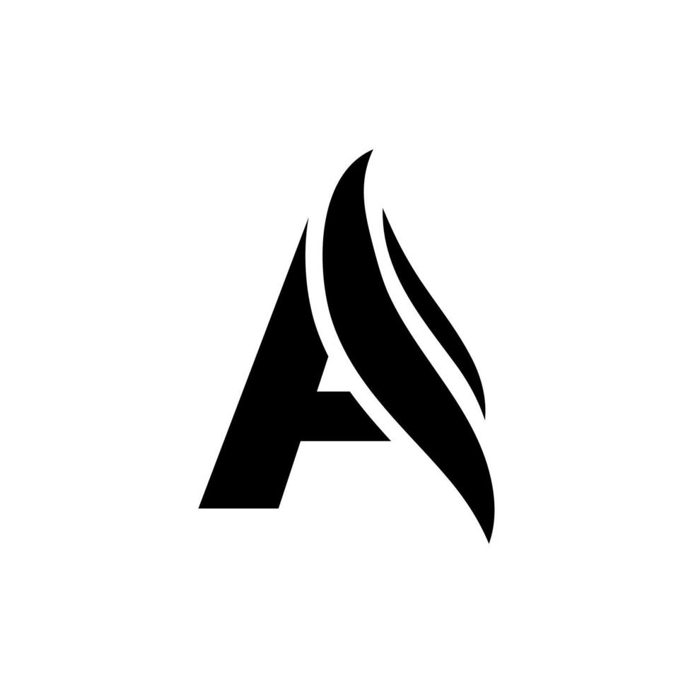 A letter logo with a flame vector