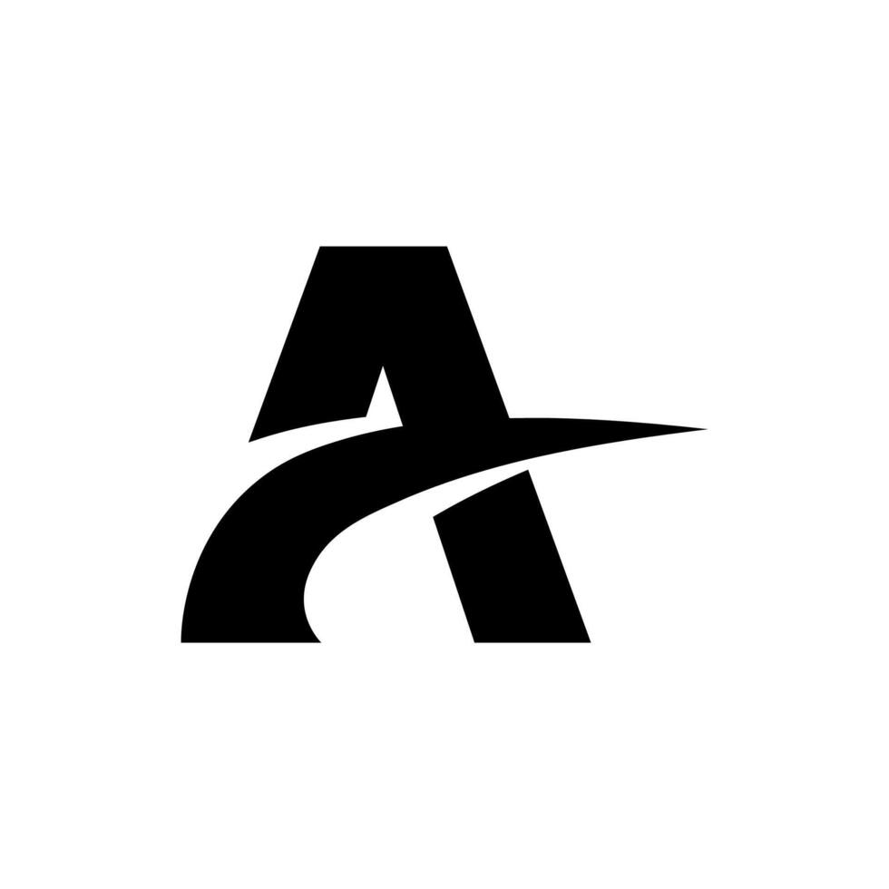 A logo with a black and white image of a letter a vector