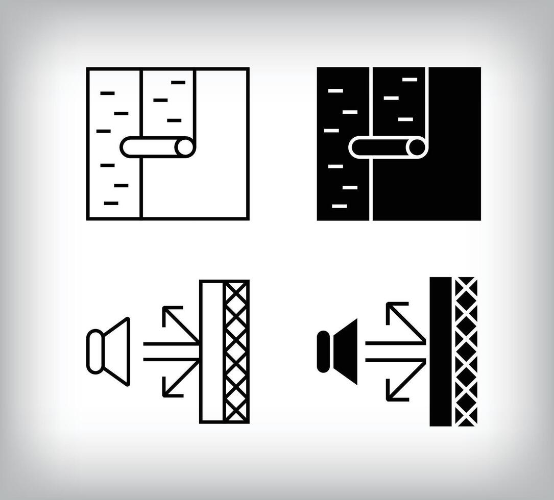 Wall cladding and soundproofing road icon design. Simple linear and flat construction icon set. vector