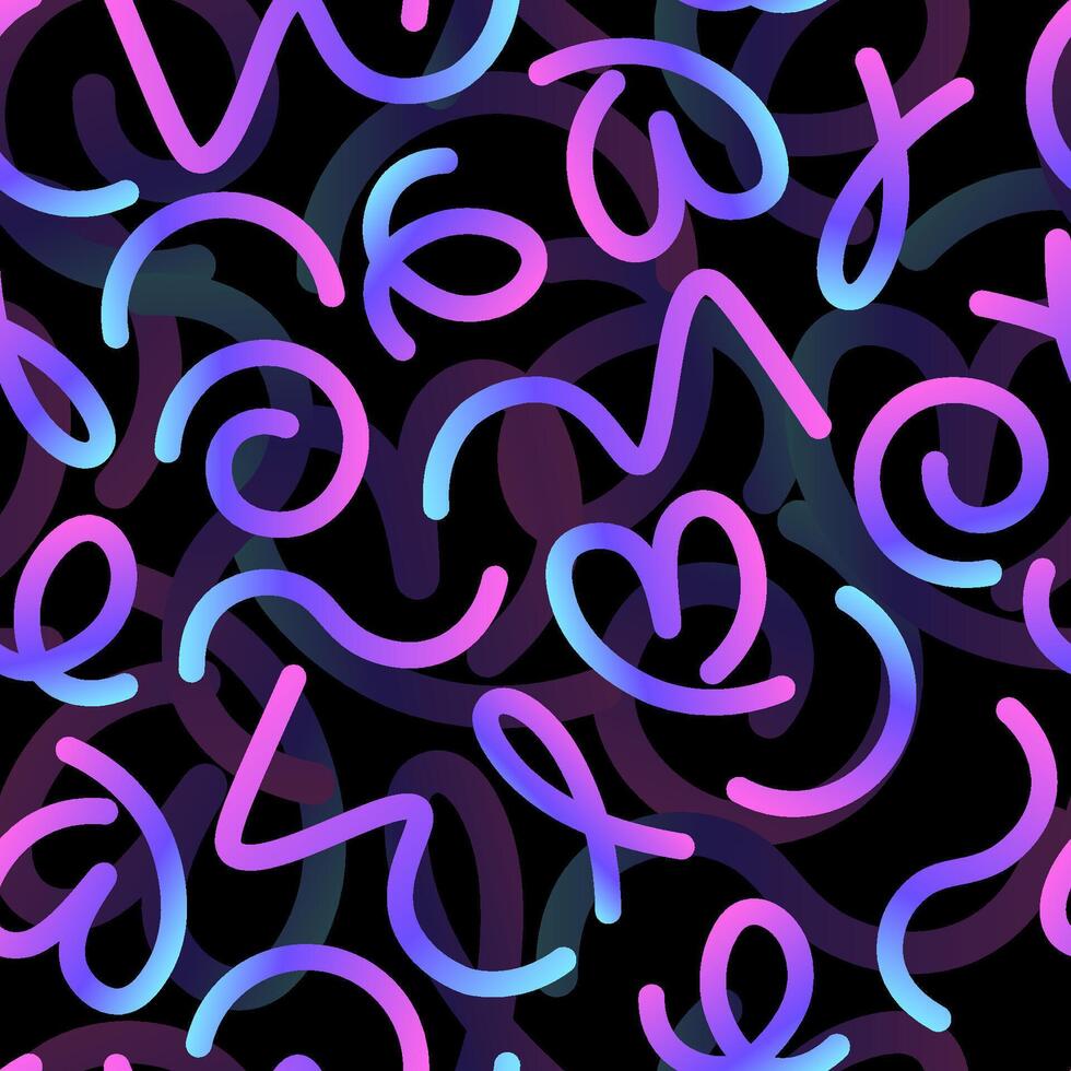 Abstract wavy lines with multicolor gradient and translucent on background in bright colors vector