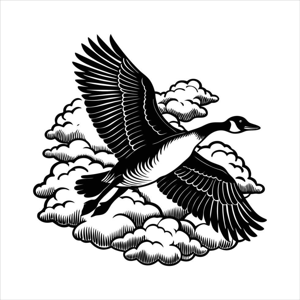 Canada Goose Flying vector