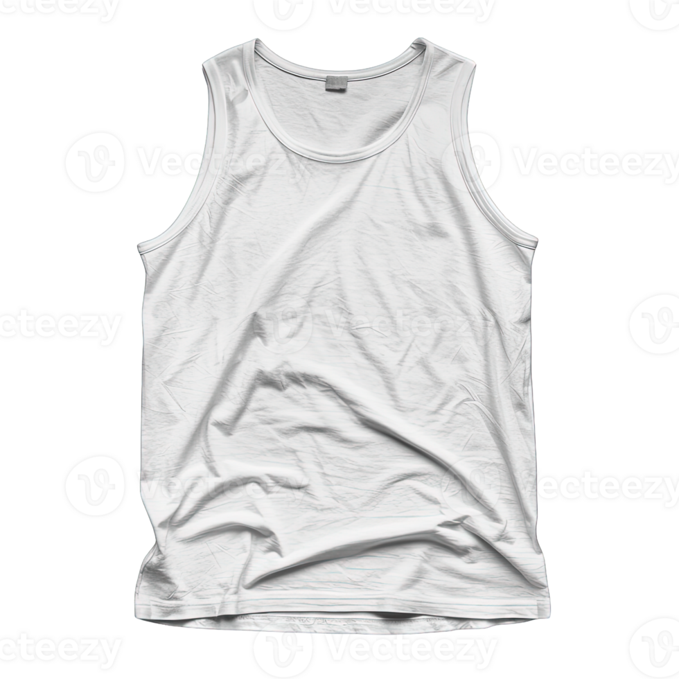 Plain White Cotton Tank Top for Men and Women Isolated on Transparent Background png