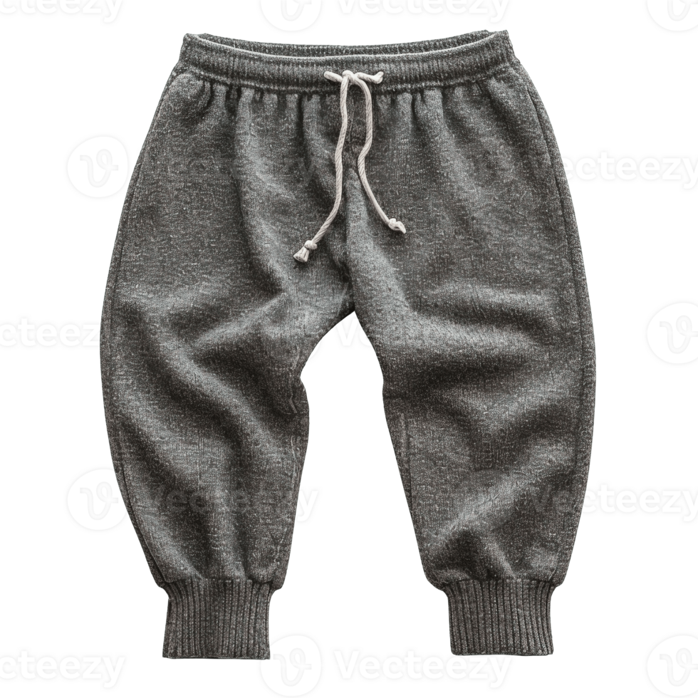 Soft Knitted Lounge Jogger with Elastic Waistband and Tapered Leg Design on Transparent Background png