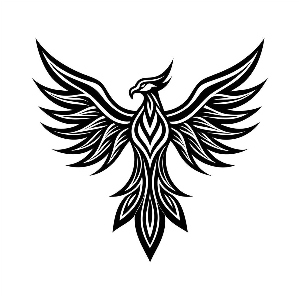 Minimalist Phoenix Symbol vector