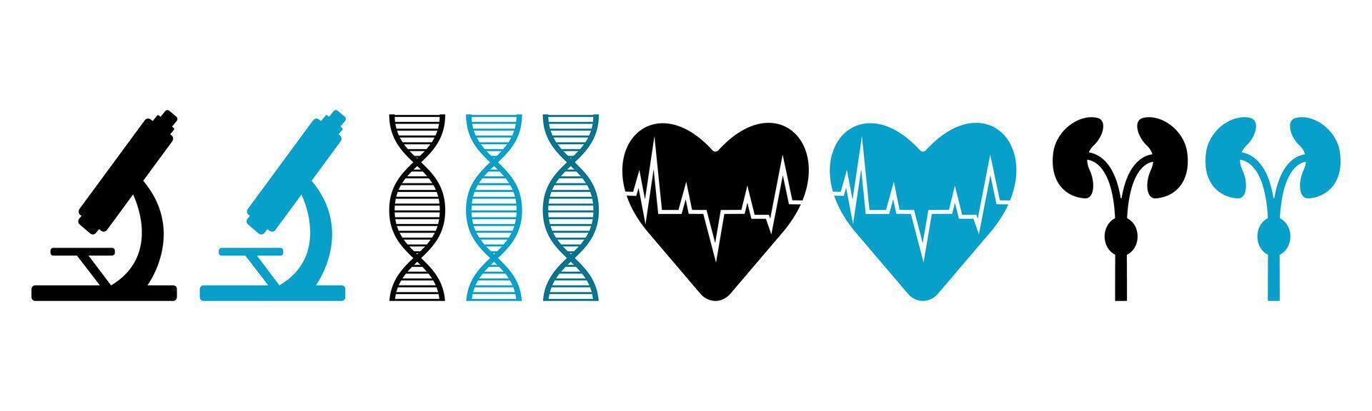 Set of medical illustrations on white background vector