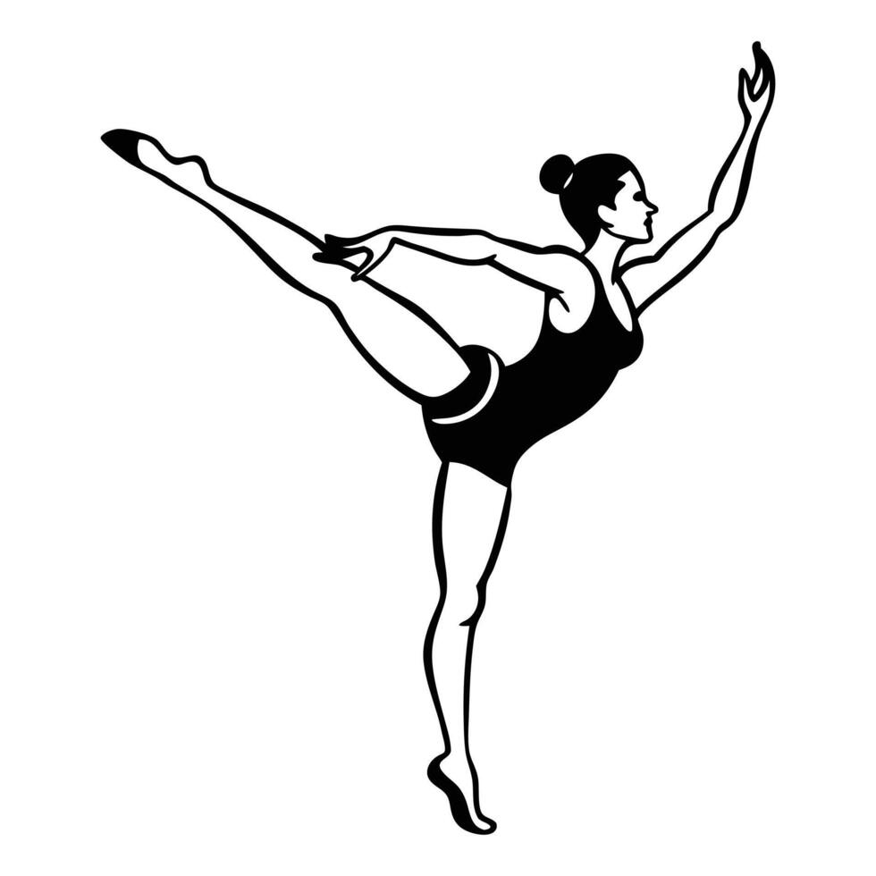 Flying High Unique Gymnast Dancer in Full Extension vector