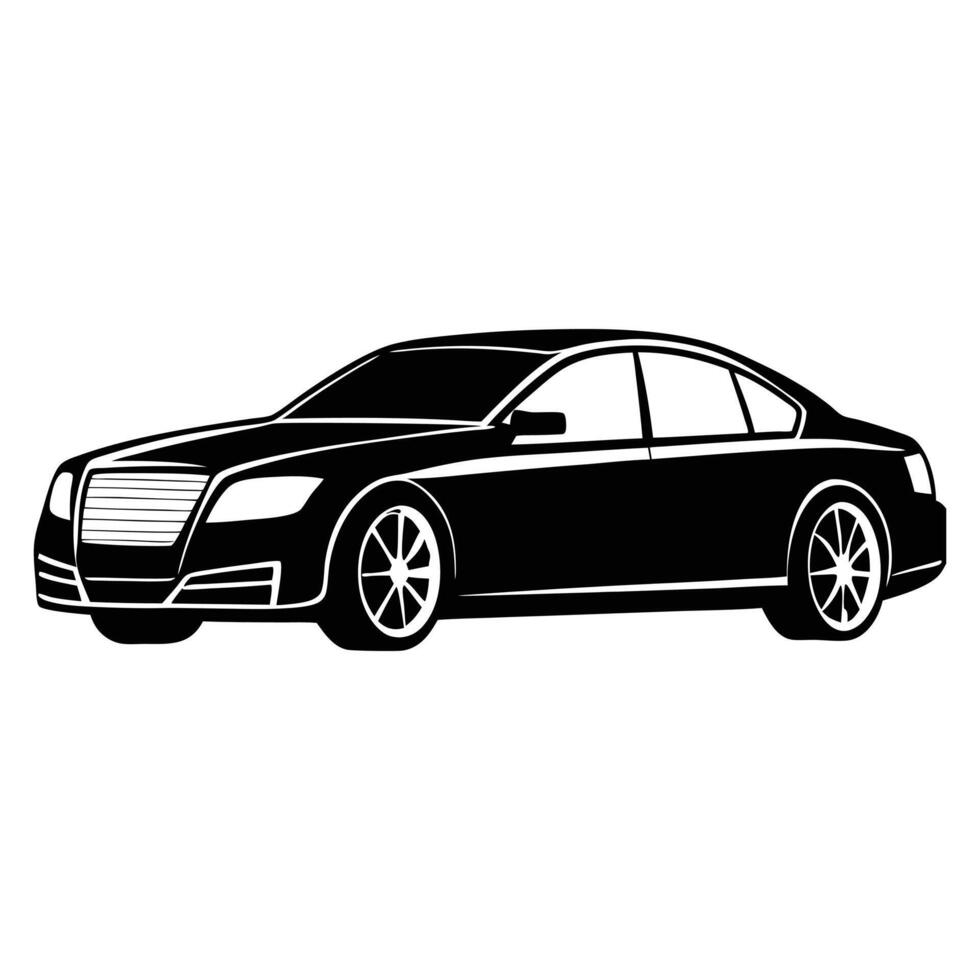 Retro Car in Classic Silhouette Form vector