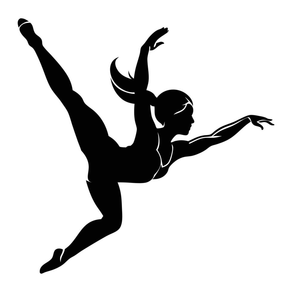 Motion Mastery Gymnast Dancer Posing in Perfect Balance vector