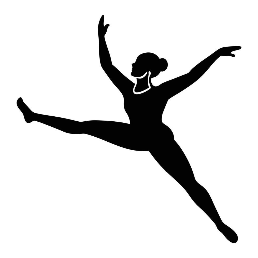 Fierce Grace Acrobatic Gymnast Posed with Power vector