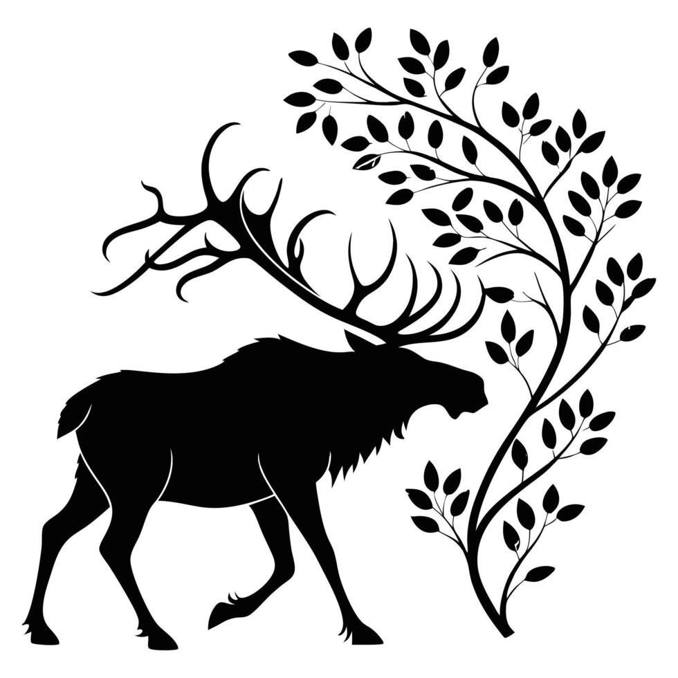 Majestic Moose Silhouette Design vector