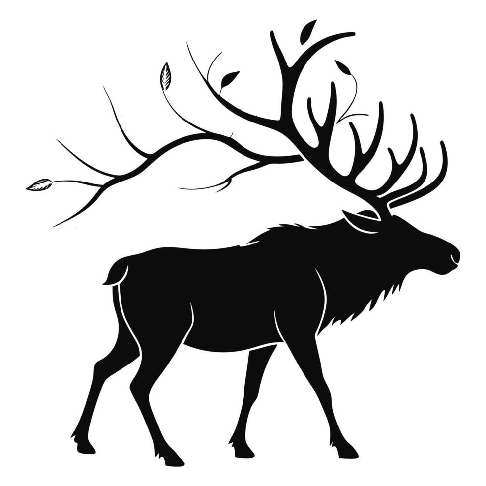 Stylized Moose Cutout for Adventure Branding vector