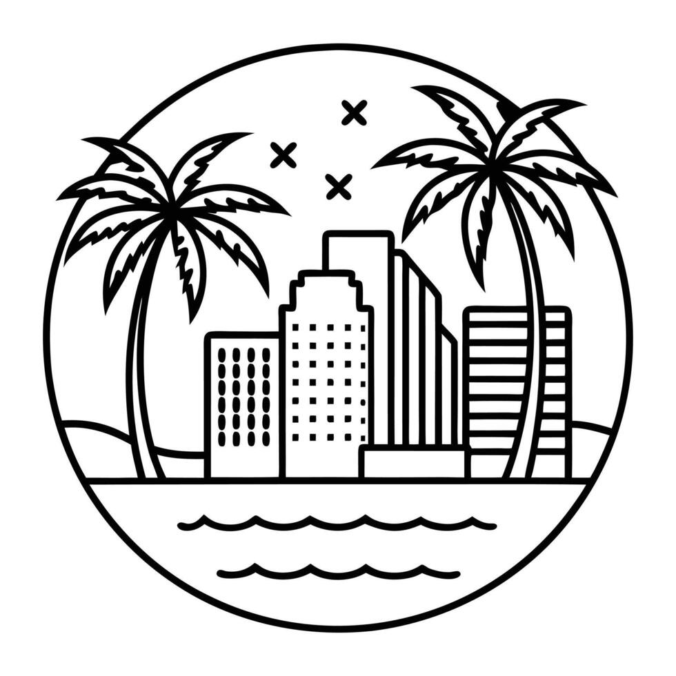 Modern Urban Skyline Silhouette Design vector