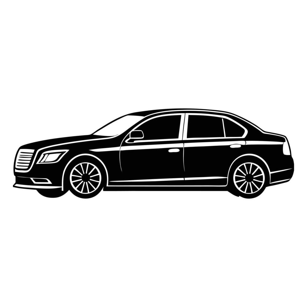 Fast Drifting Car Silhouette Design vector