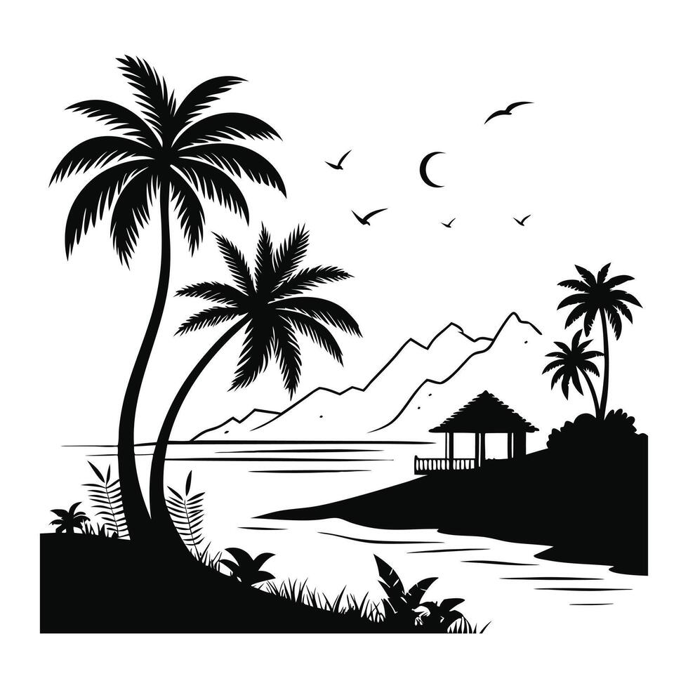 Elegant Cityscape Silhouette Design vector