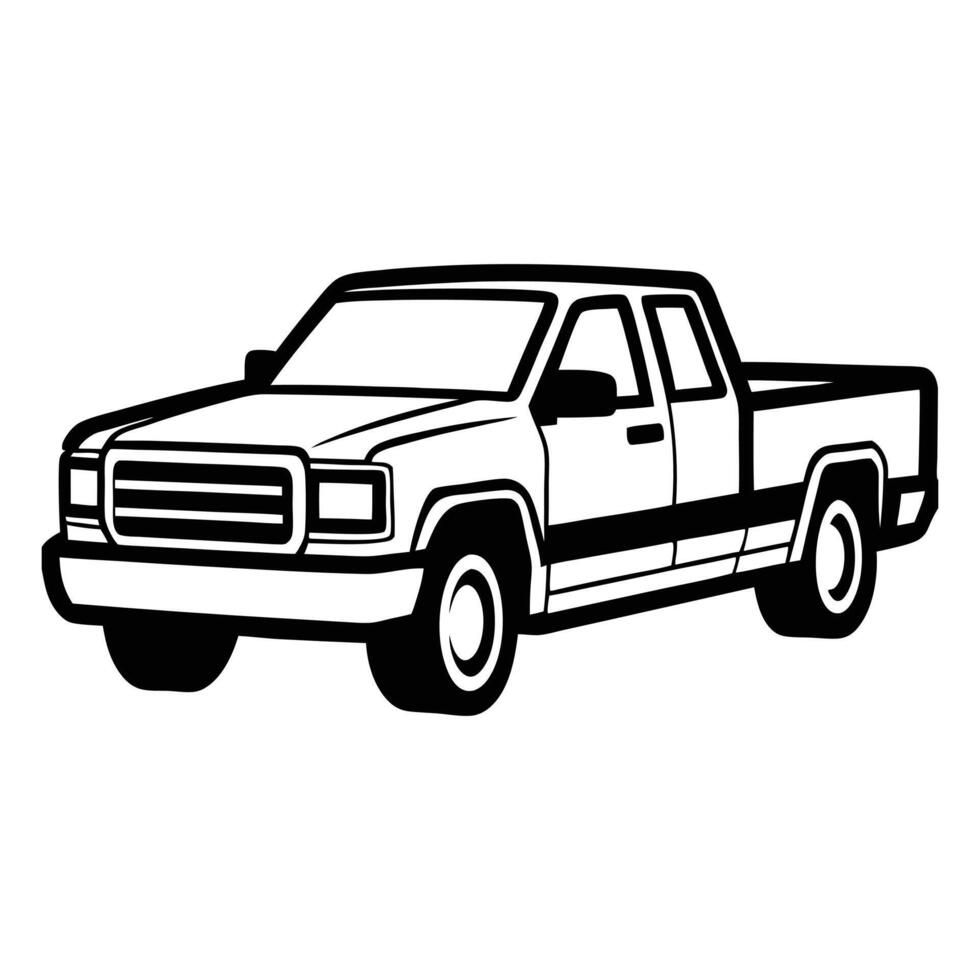 Muscle Car Side View Silhouette Illustration vector