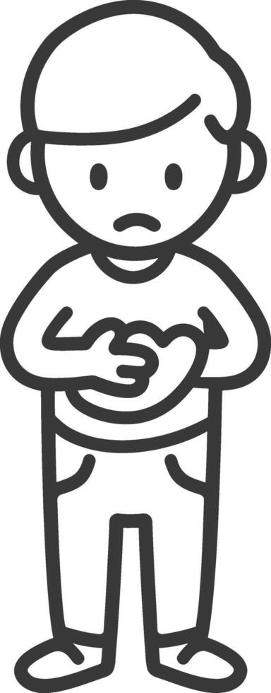 A black and white drawing of a man holding a heart vector